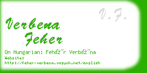 verbena feher business card
